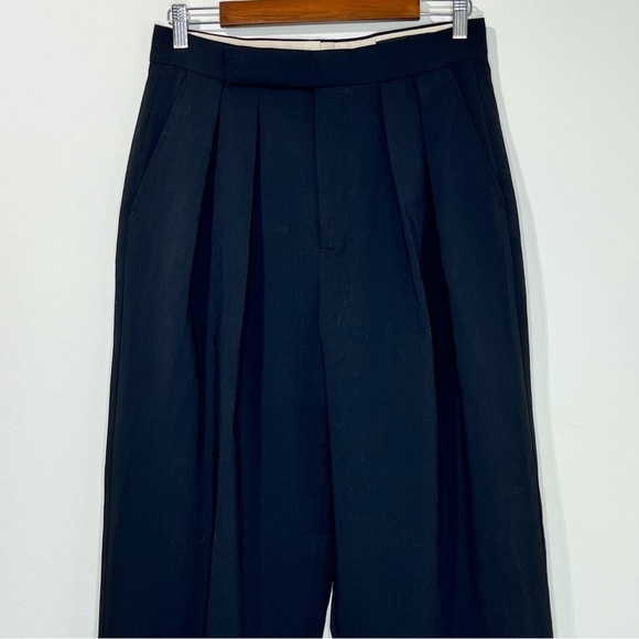 Zara Emmanuelle Alt Collab Into the Classics Pleated Black Pants Wool Blend RARE - Picture 9 of 14